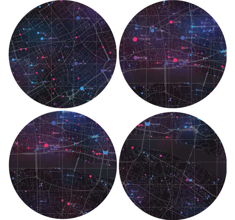 Texture coaster with abstract map design - TenStickers