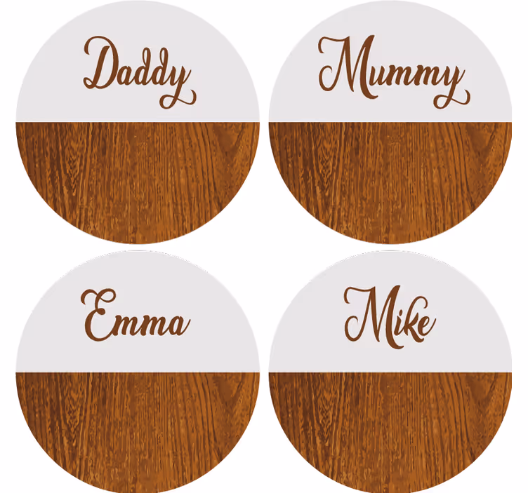 Wooden marble personalised coasters - TenStickers