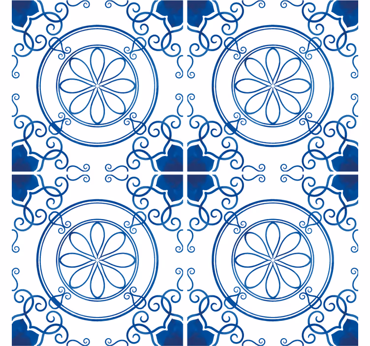 Texture coaster with detailed floral designs - TenStickers