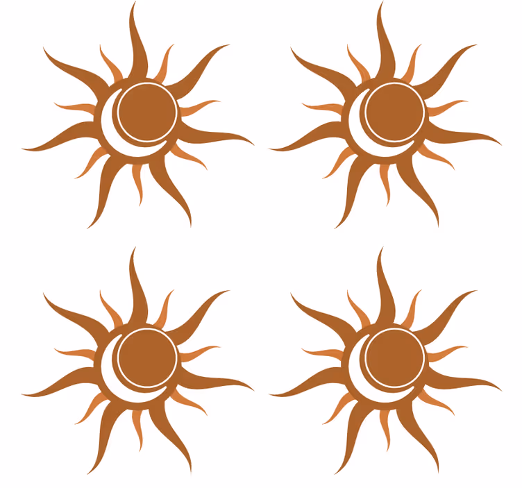 Texture coaster with curved sun design - TenStickers