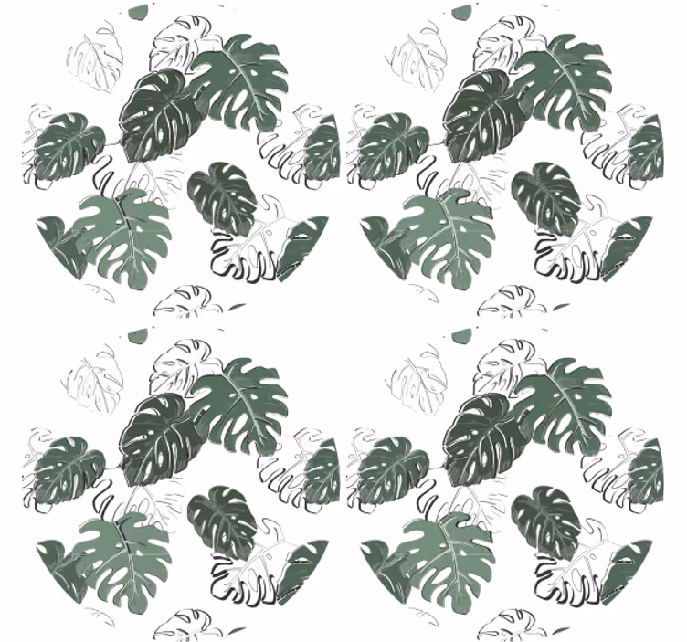 Texture coaster leaf print design - TenStickers