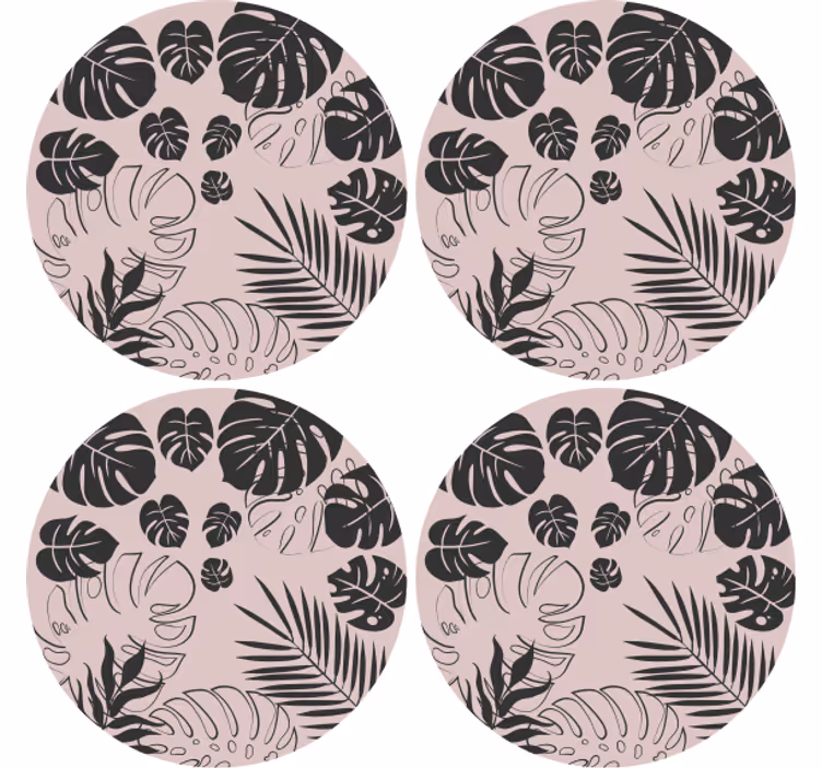 Texture coaster monstera leaf design - TenStickers