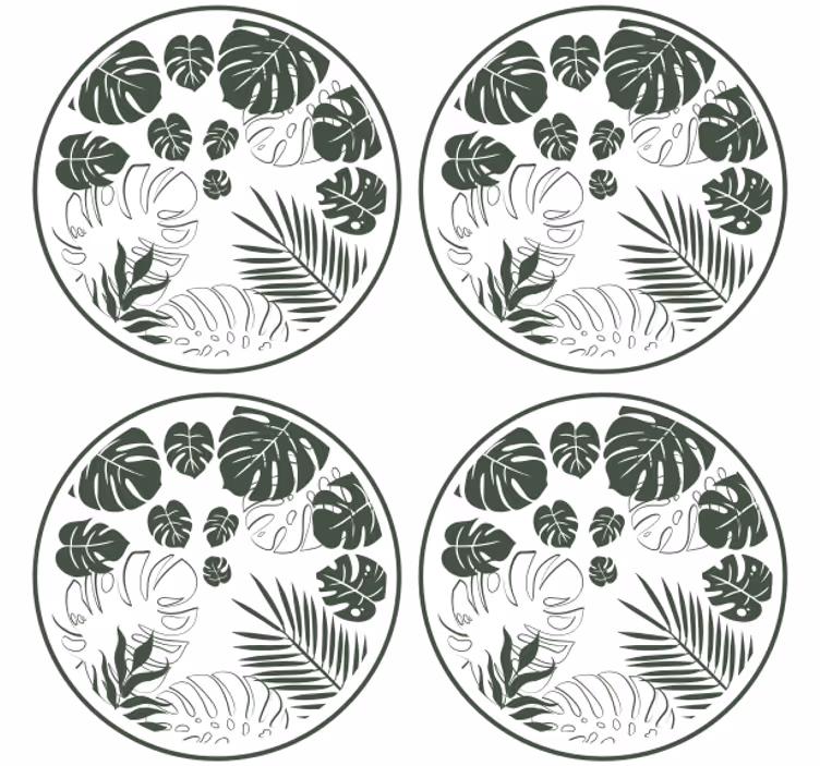 Texture coaster lush greenery circle design - TenStickers