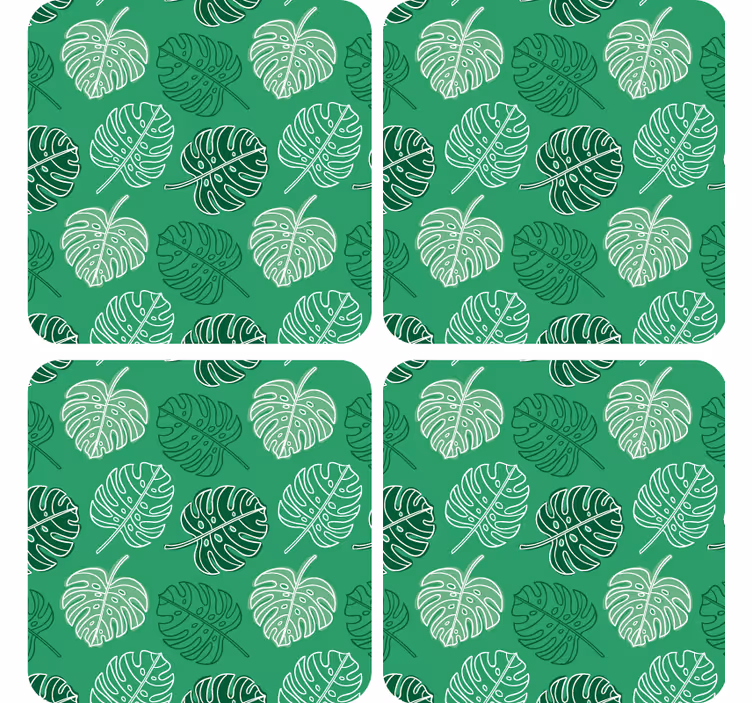 Texture coaster with leafy patterned surface - TenStickers