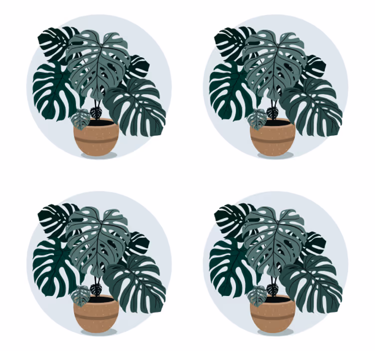 Modern coasters monstera plant design - TenStickers