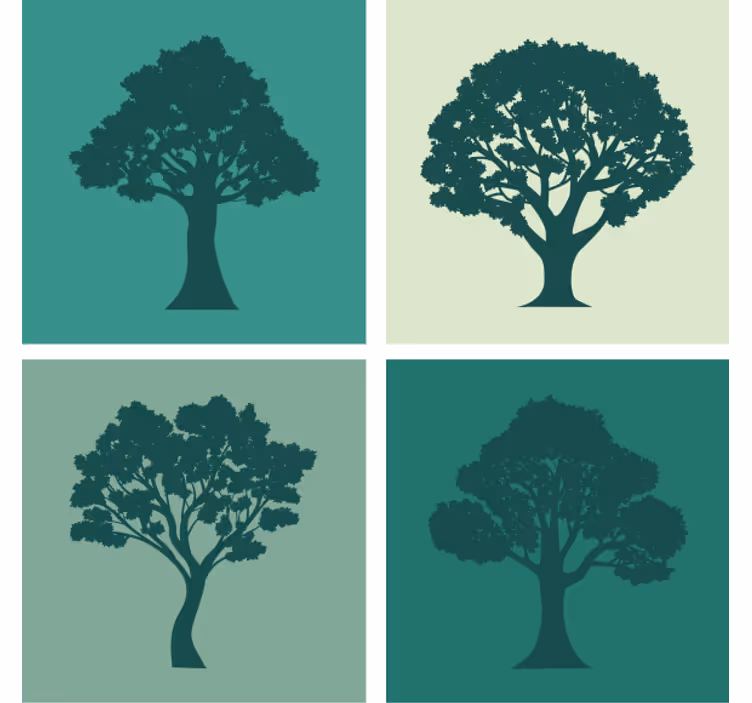 Texture coaster silhouette trees collection - TenStickers