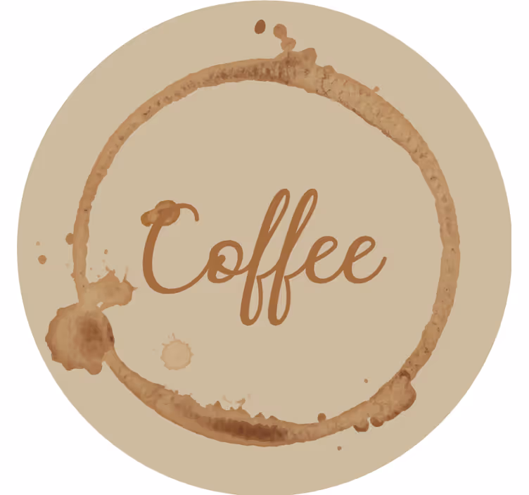 Coffee Stain Circle text coasters - TenStickers