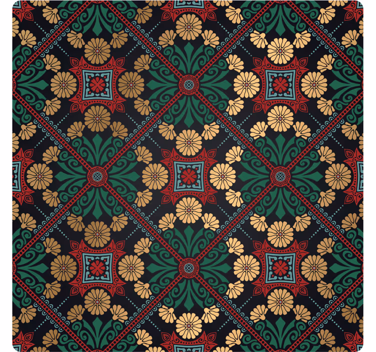 Texture coaster floral patterned decor sheet - TenStickers