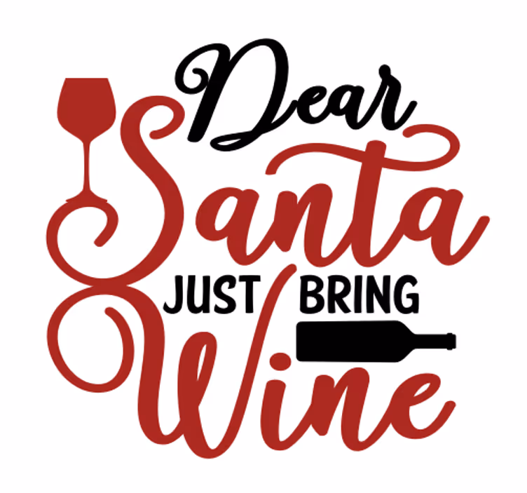 Santa just bring me wine christmas coaster - TenStickers