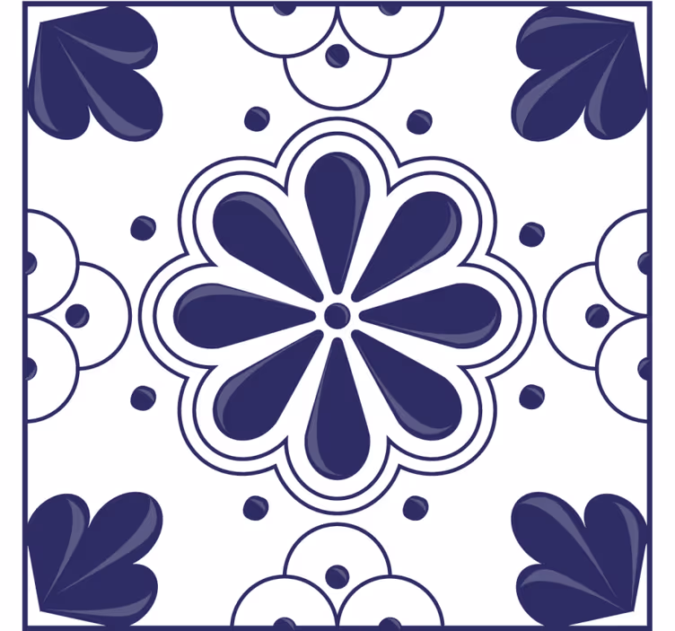 Texture coaster with floral shape design - TenStickers
