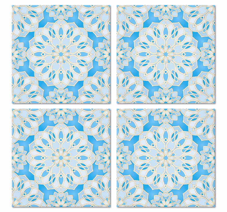 Texture coaster intricate blossom design - TenStickers