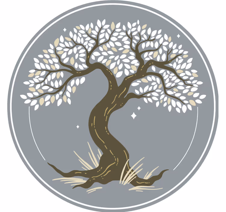 Texture coaster elegant tree silhouette - TenStickers