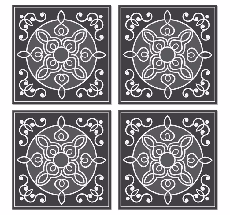 elegant ornamental tiles tile coasters - TenStickers