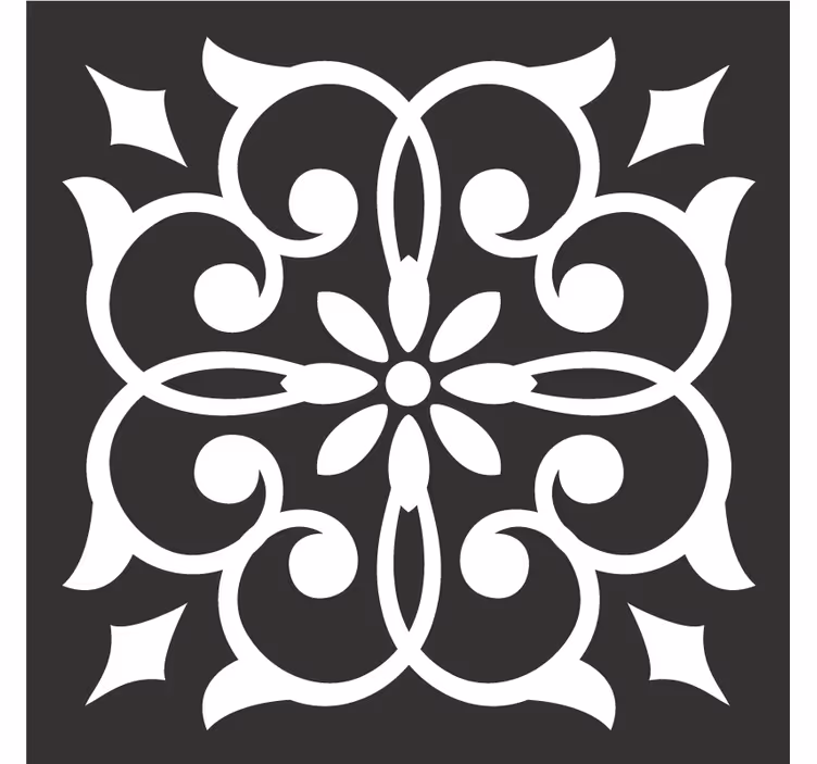 Texture coaster with intricate botanical design - TenStickers