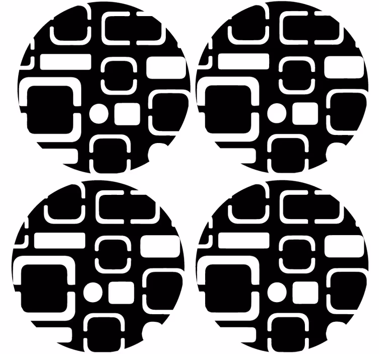 Texture coaster with geometric black patterns - TenStickers