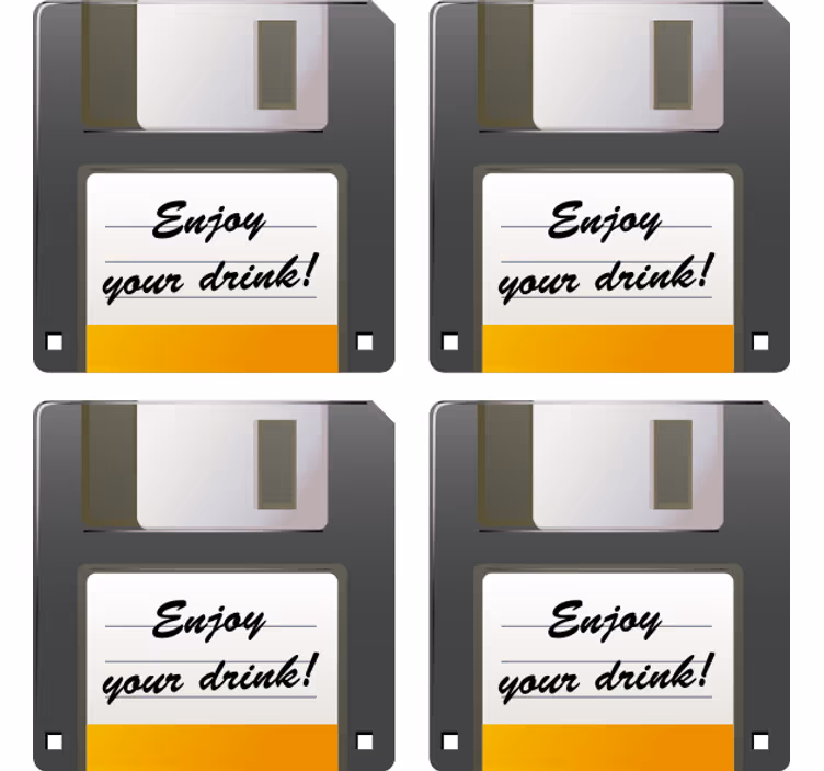 Texture coaster floppy disk drink reminder - TenStickers