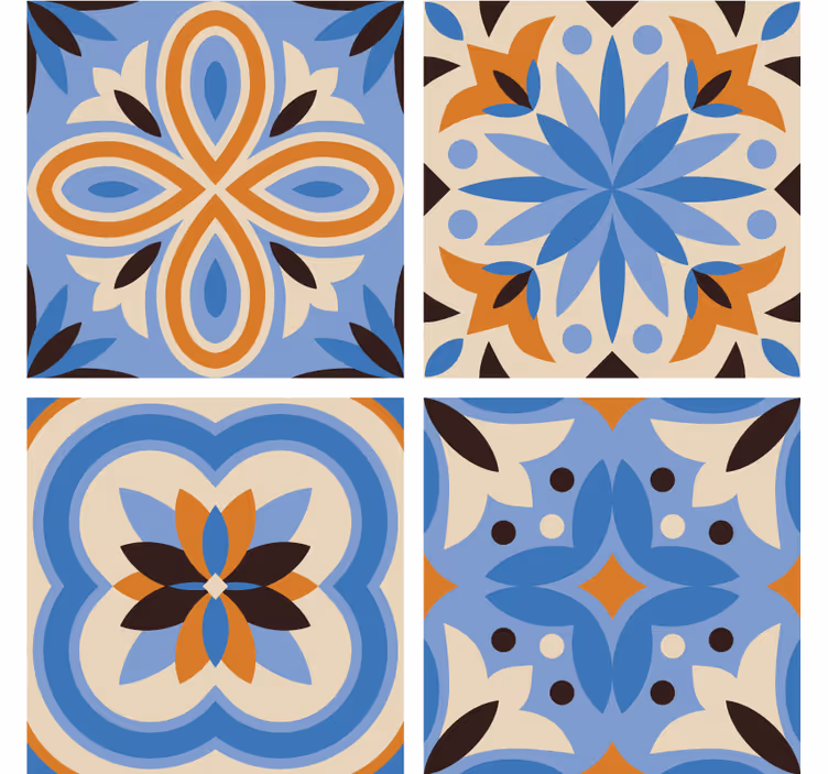 Texture coaster with detailed botanical designs - TenStickers