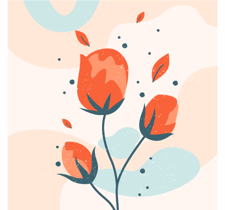 Modern coasters stylish floral design - TenStickers