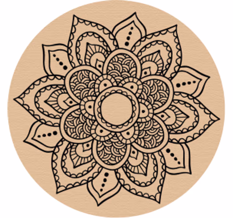 Texture coaster with detailed floral design - TenStickers