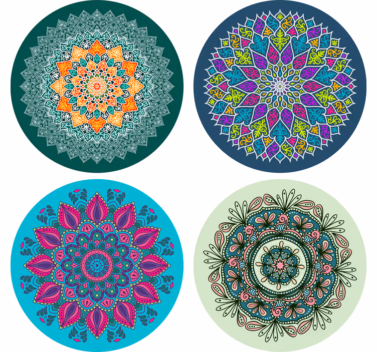 Texture coaster with detailed mandala designs - TenStickers