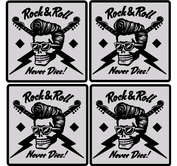 Geek coasters with sunglasses and guitars - TenStickers