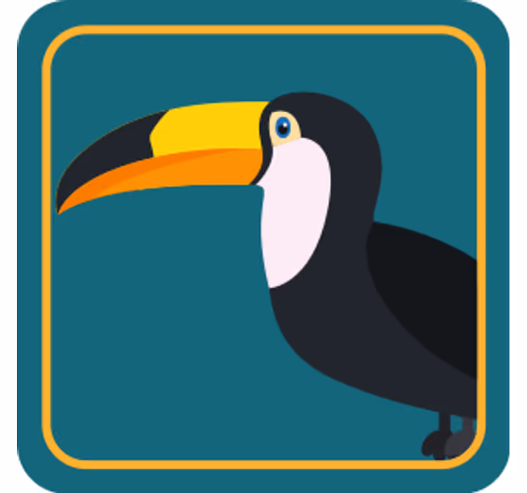 Vintage coasters tropical toucan design - TenStickers