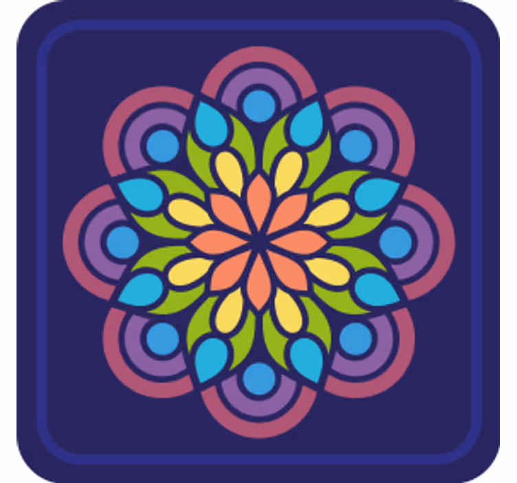 Colorful floral motif texture coaster - TenStickers
