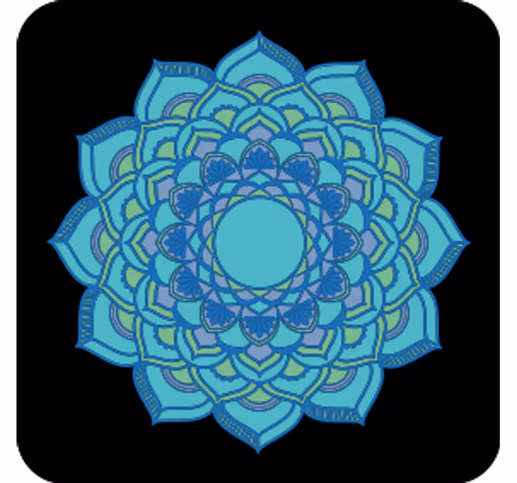 Intricate blue floral texture coaster - TenStickers