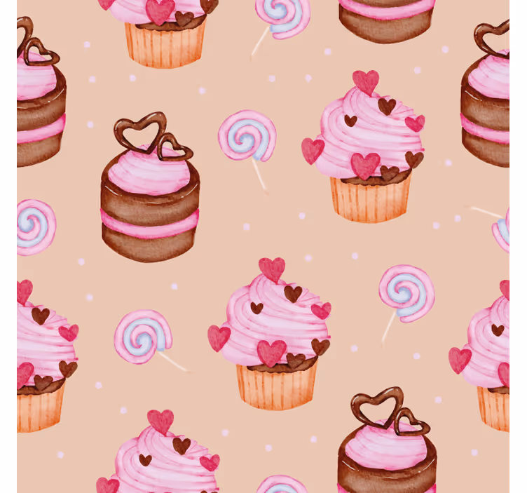 Customisable coasters sweet cupcake design - TenStickers