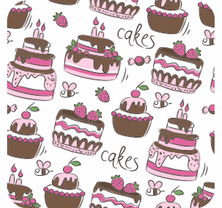 Wedding coaster whimsical dessert artwork - TenStickers