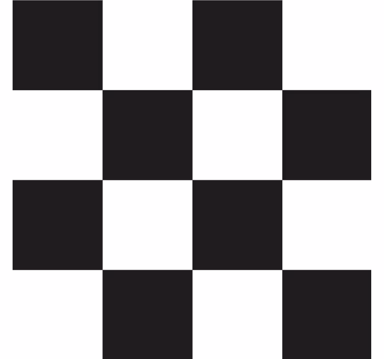 Black and white checkered texture coaster - TenStickers
