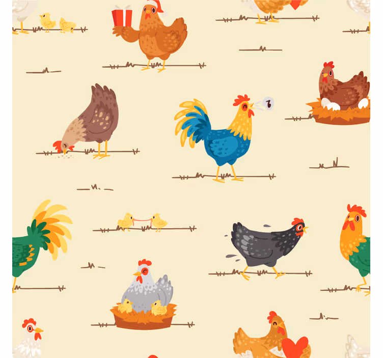Modern coasters featuring colorful farm animals - TenStickers