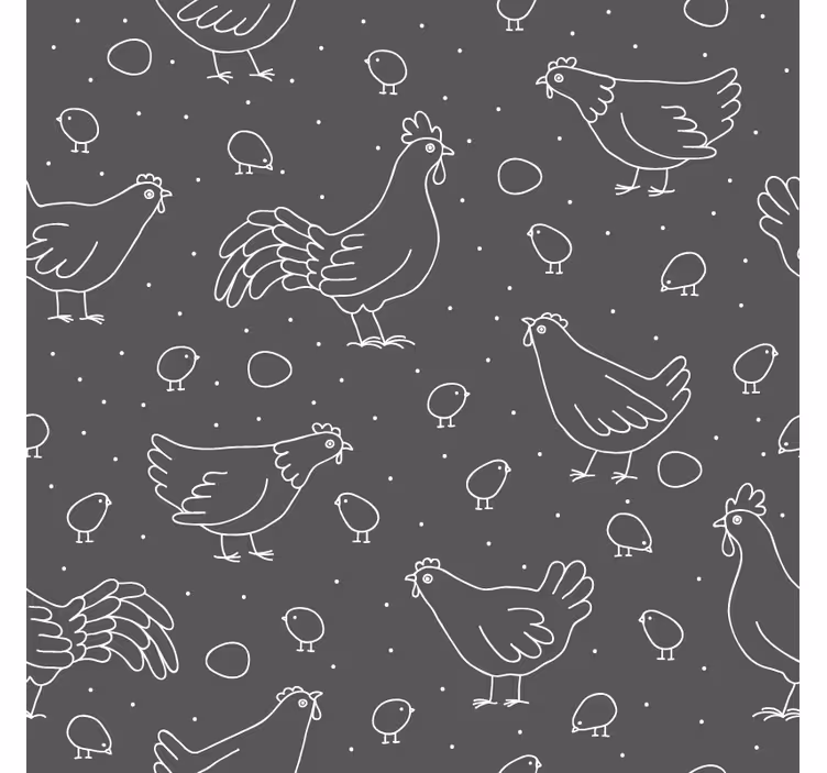 Vintage coasters with hen and chick patterns - TenStickers