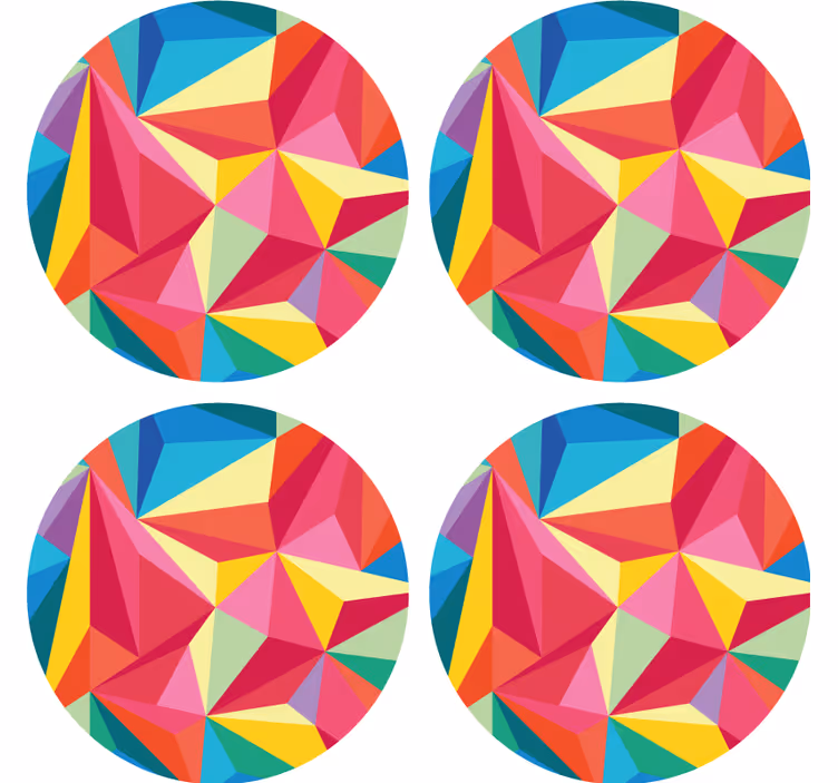 Texture coaster with colorful geometric designs - TenStickers