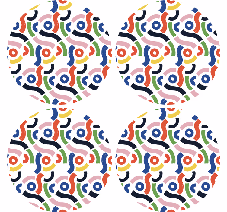Texture coaster with colorful abstract designs - TenStickers