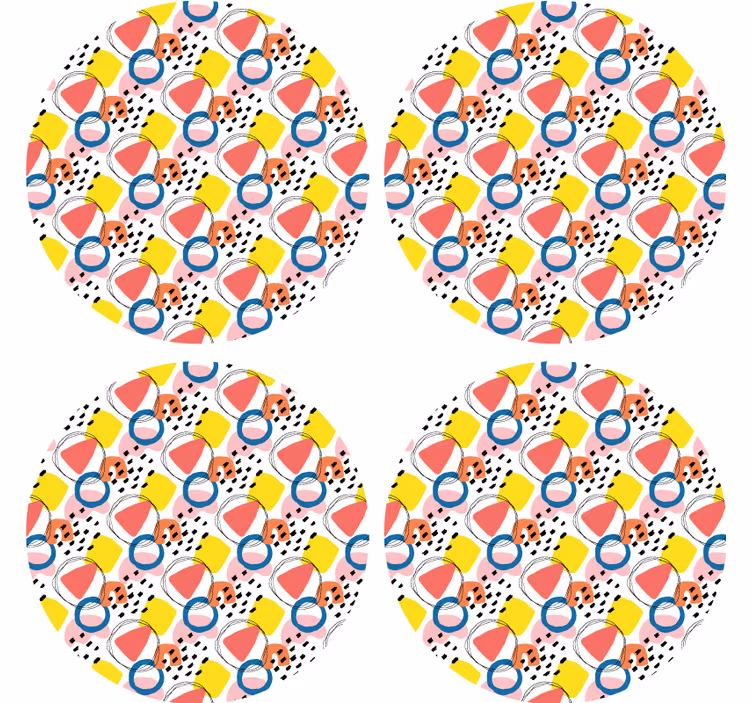 Geek coasters colorful abstract designs - TenStickers