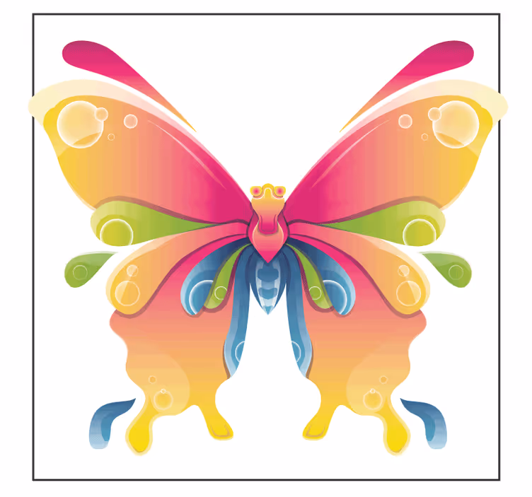 Geek coasters with vibrant butterfly art - TenStickers