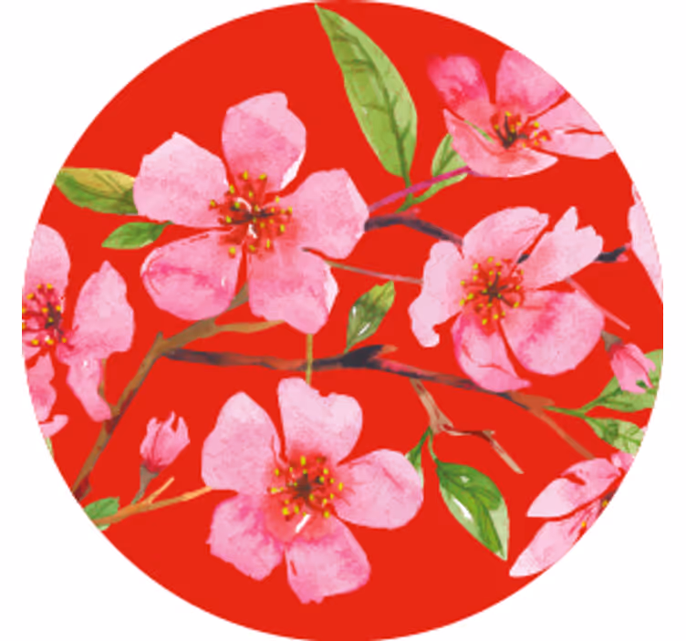 Texture coaster floral pink blossom - TenStickers