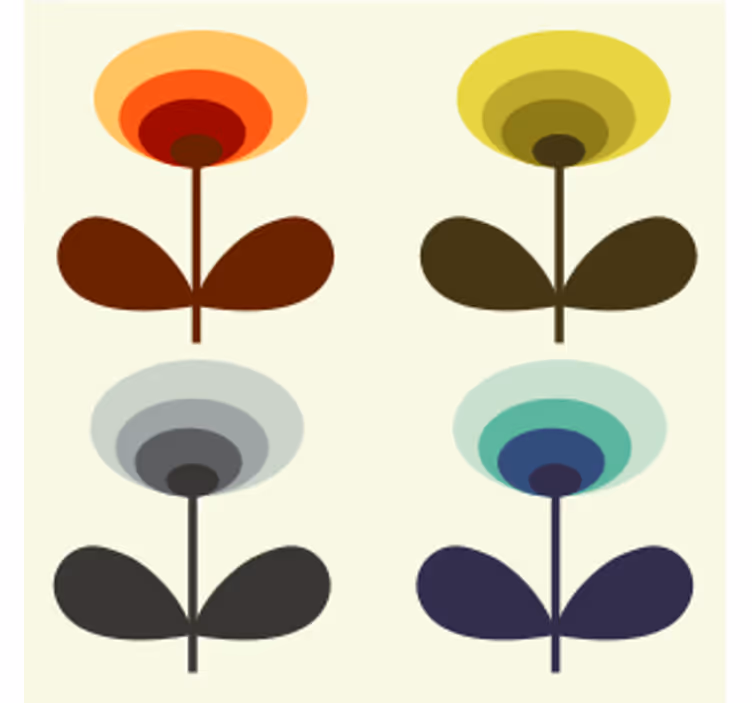 Texture coaster layered floral designs - TenStickers