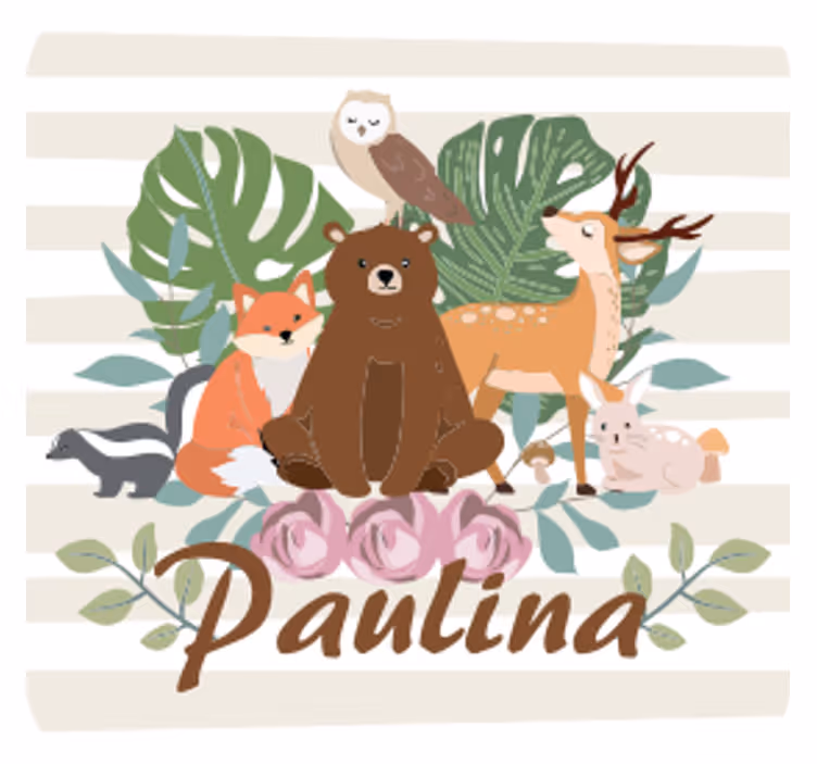 Customisable coasters cute animal gathering - TenStickers