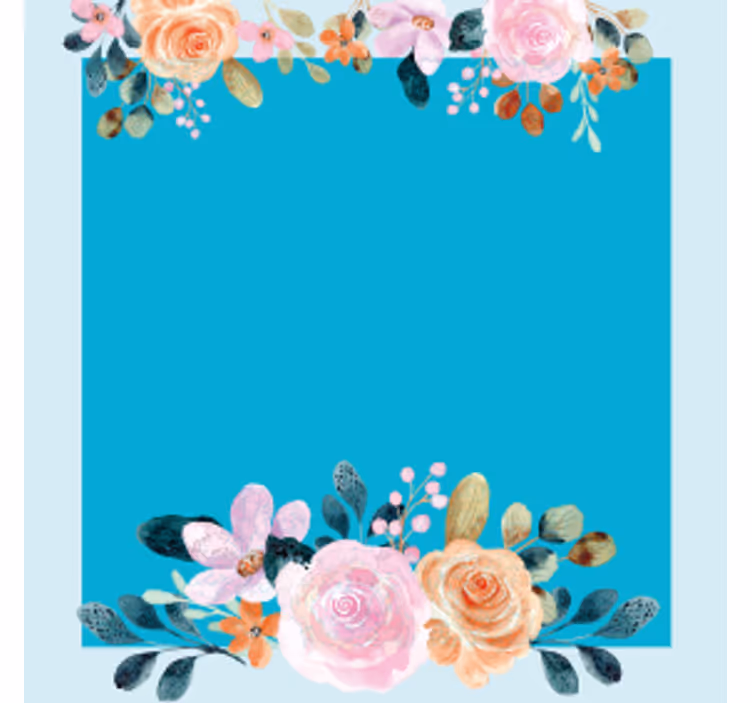 Customisable coasters floral accent rectangle - TenStickers