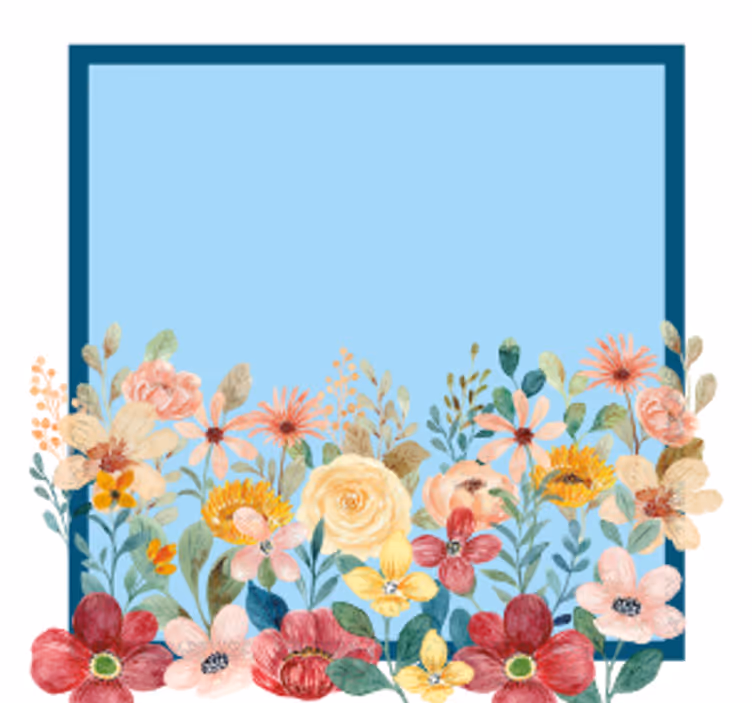 Customisable coasters floral border design - TenStickers