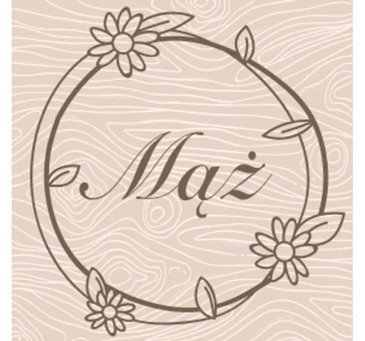 Customisable coasters floral frame monogram - TenStickers