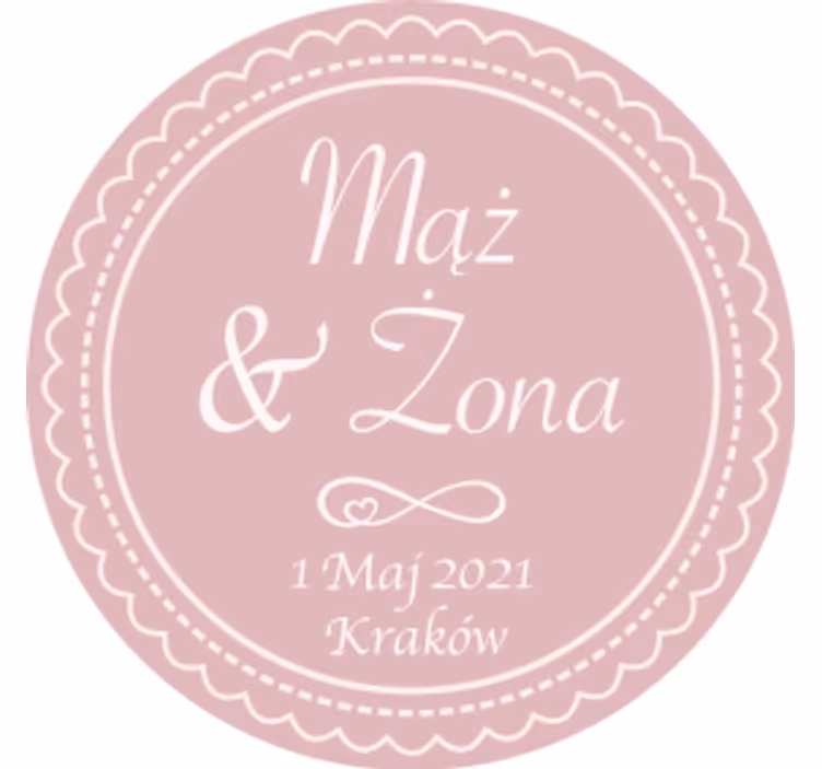 Wedding coaster elegant pink round design - TenStickers