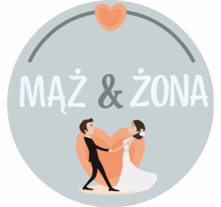 Wedding coaster for bride groom couple heart - TenStickers