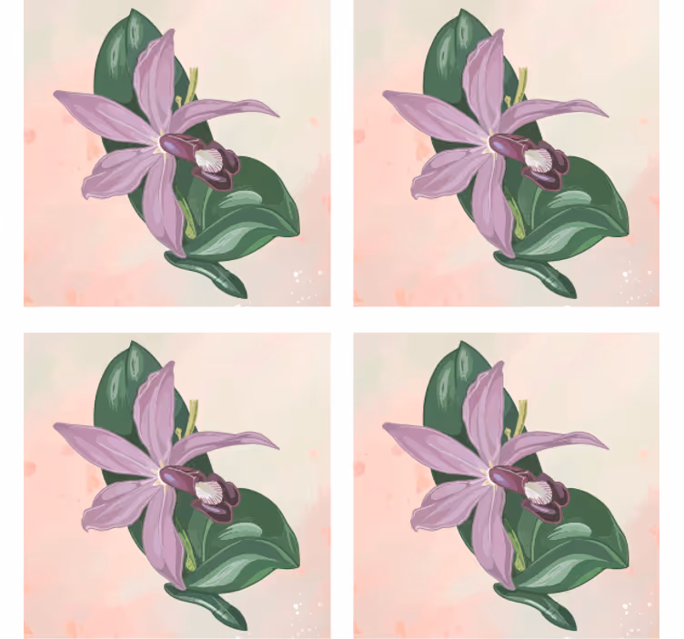 Modern coasters elegant orchid blossom - TenStickers