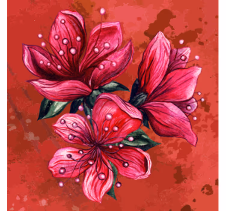 Beer mats vibrant floral design - TenStickers