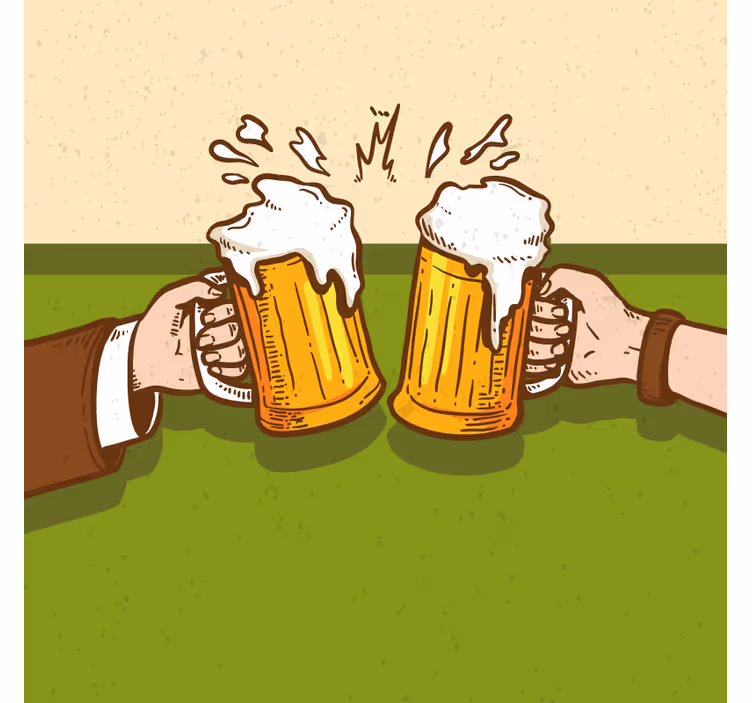 Beer mats for clinking beer mugs - TenStickers