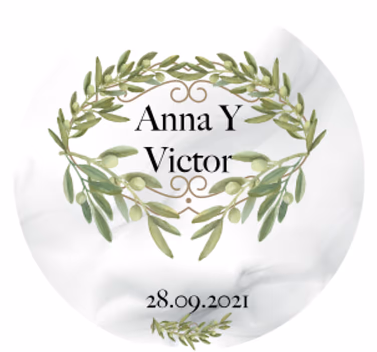 Wedding coaster olive wreath design - TenStickers