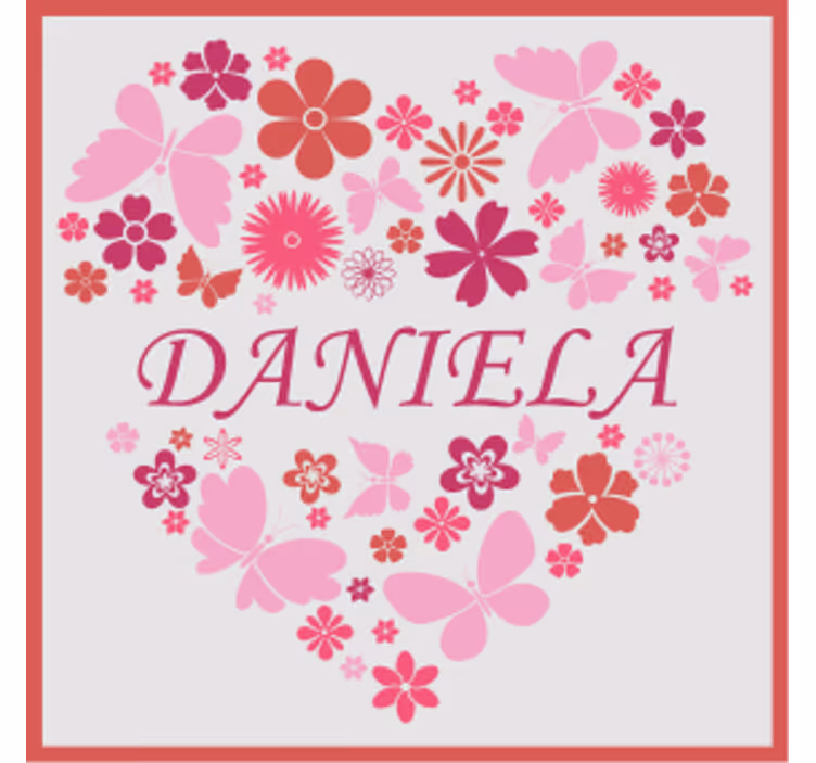 Customisable coasters heart floral design - TenStickers